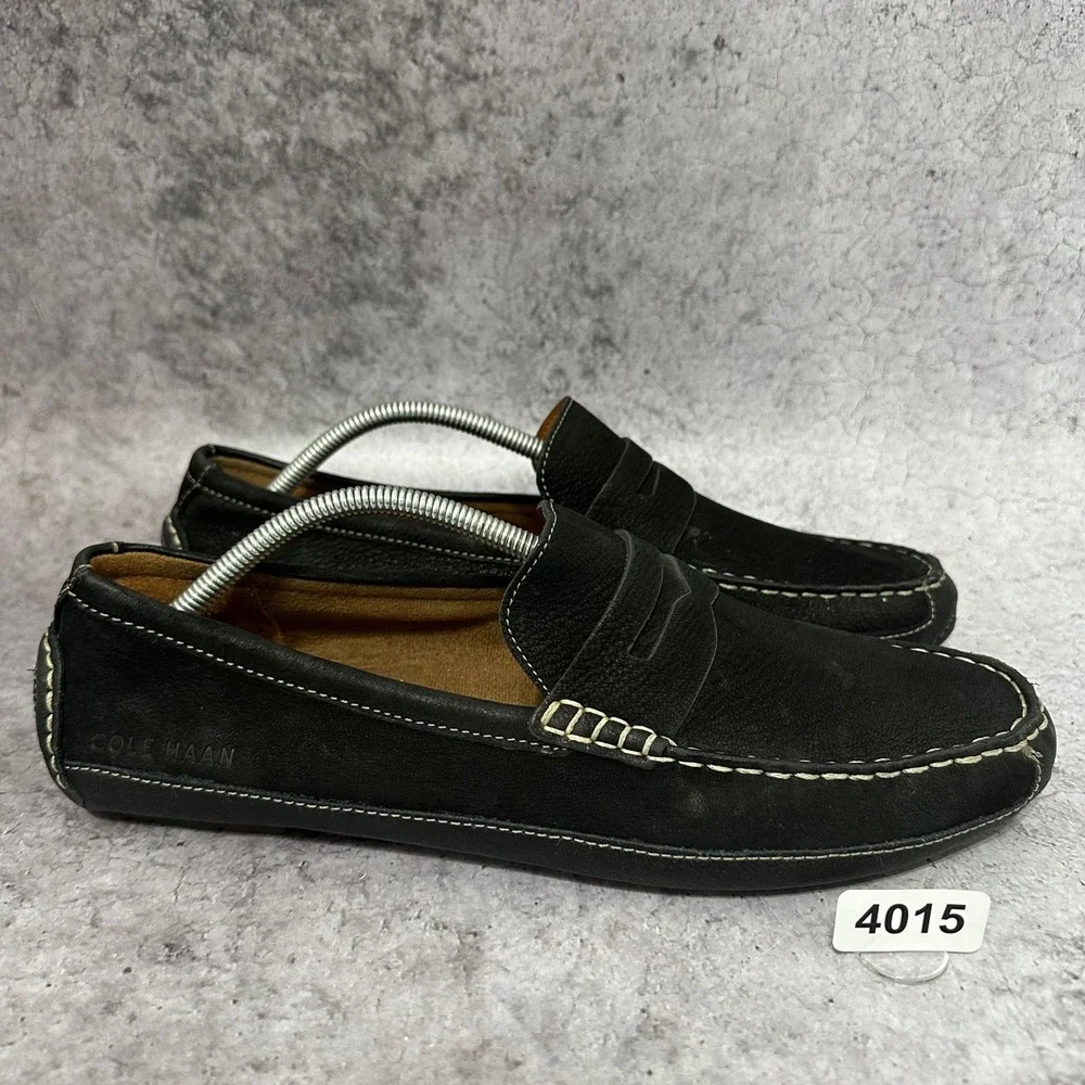 Cole Haan Wyatt Penny Driver Men 11 Black Leather Loafers Moccasin Slip On